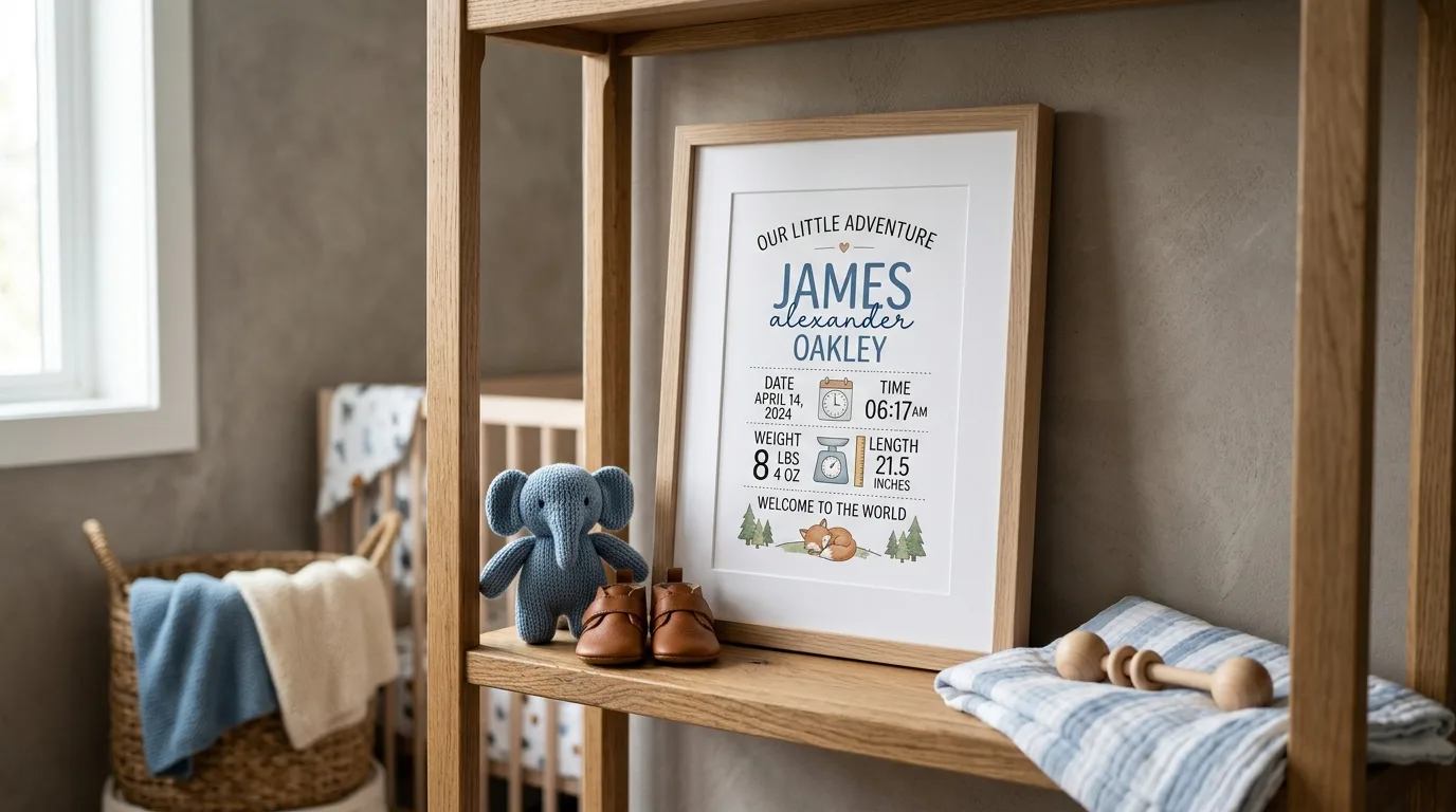 Personalized Birth Stats Print