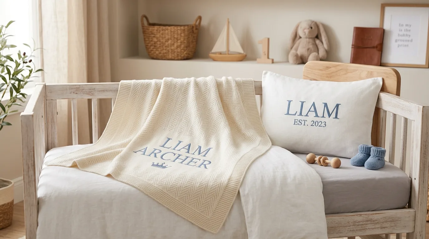 Personalized Baby Blanket and Pillowcase Set